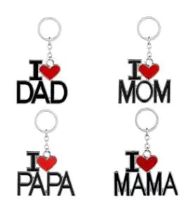 "I Love Dad/Papa" Heart Keychain - Father's Day Gift
