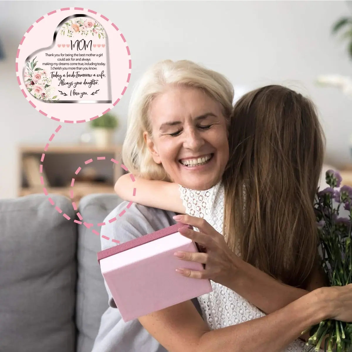 Show Your Eternal Love For Mom Acrylic Heart Plaque