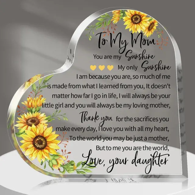 Show Your Eternal Love For Mom Acrylic Heart Plaque