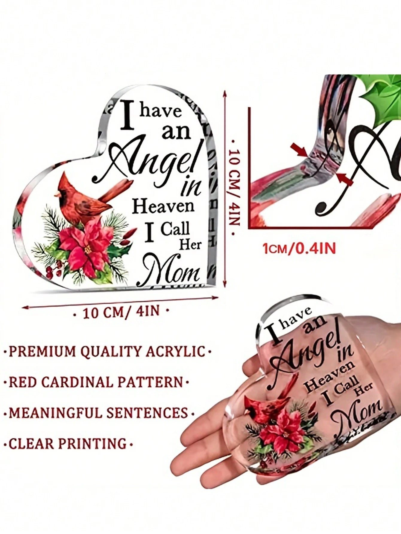Show Your Eternal Love For Mom Acrylic Heart Plaque