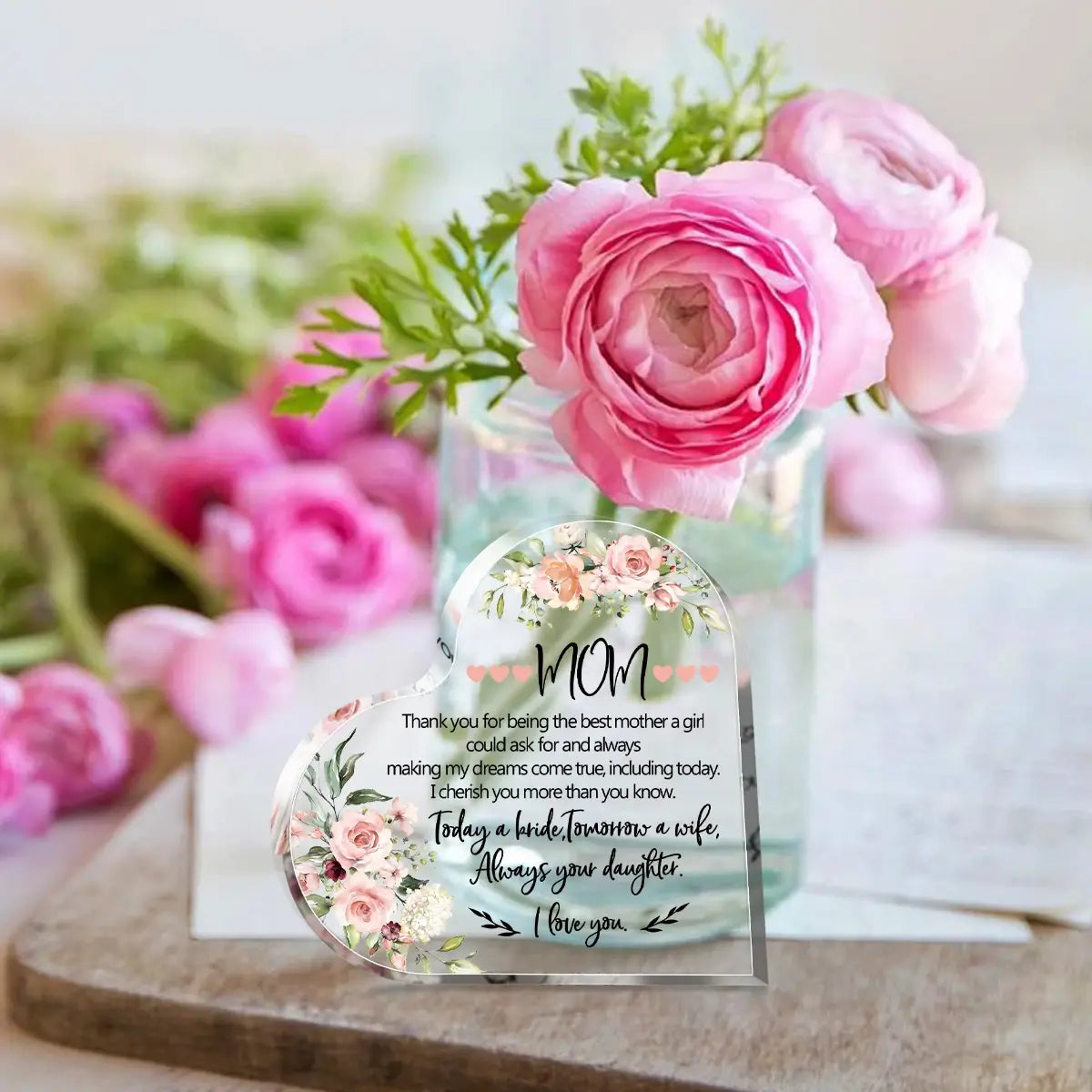 Show Your Eternal Love For Mom Acrylic Heart Plaque