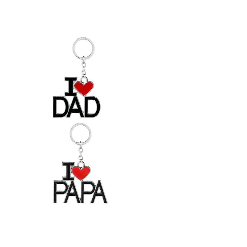 "I Love Dad/Papa" Heart Keychain - Father's Day Gift