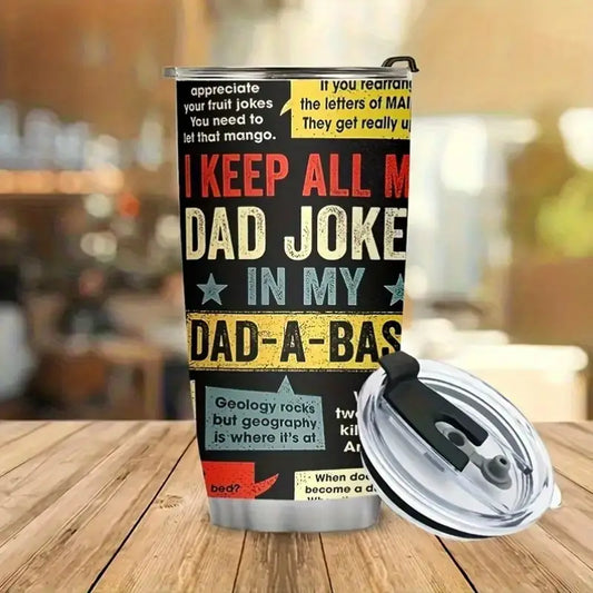 20oz Stainless Steel Dad Jokes Insulated Travel Mug with Lid Gift for Every Dad Grandpa Uncle Brother