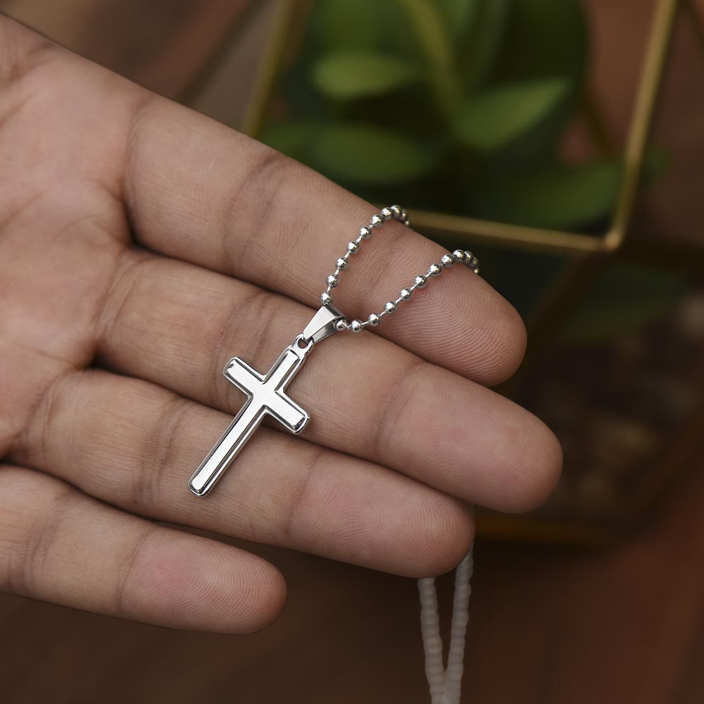 To My Forever Husband, Made for Greatness Stainless Steel Cross Necklace