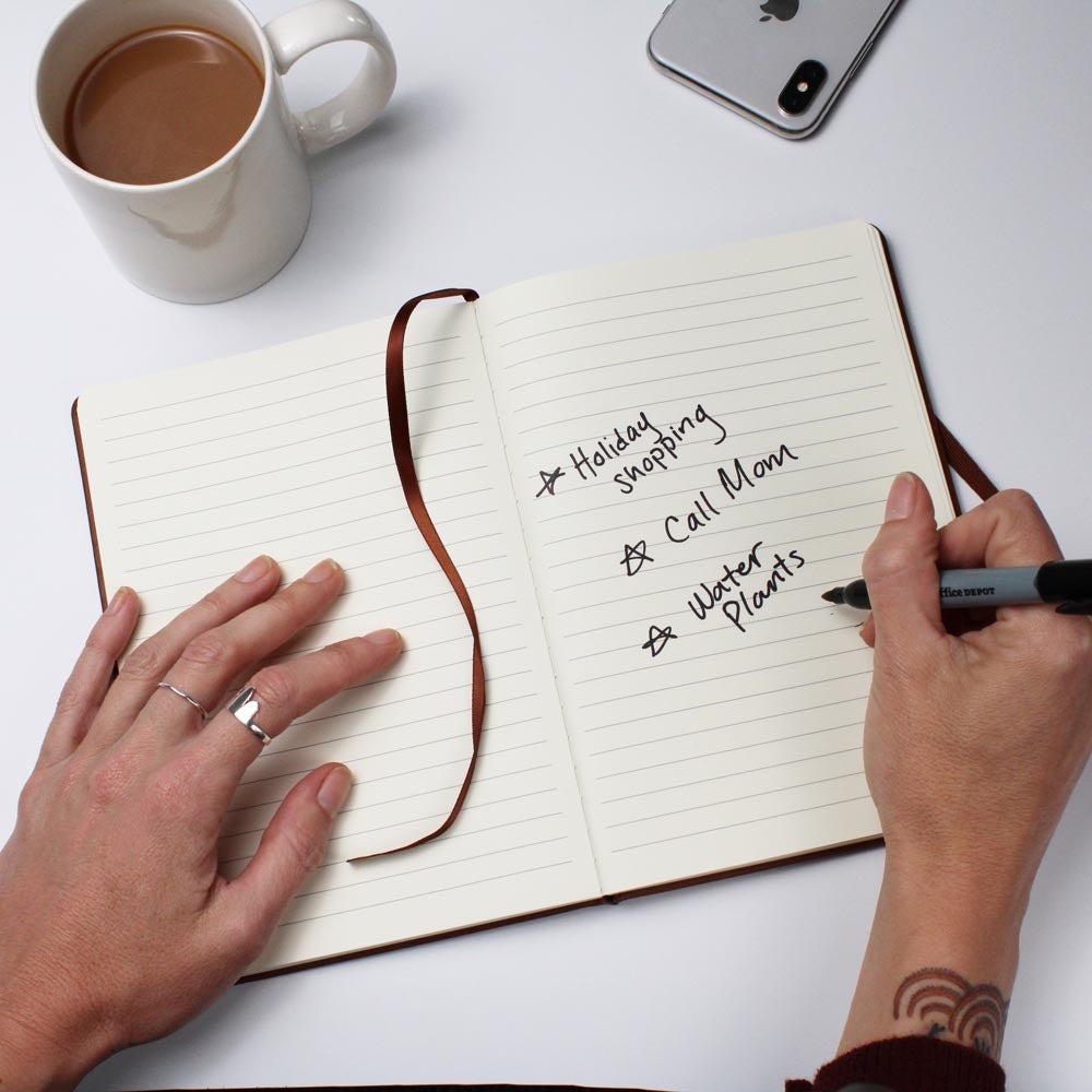 Decide. Commit. Focus. Succeed. Repeat. Motivational Vegan Leather Journal
