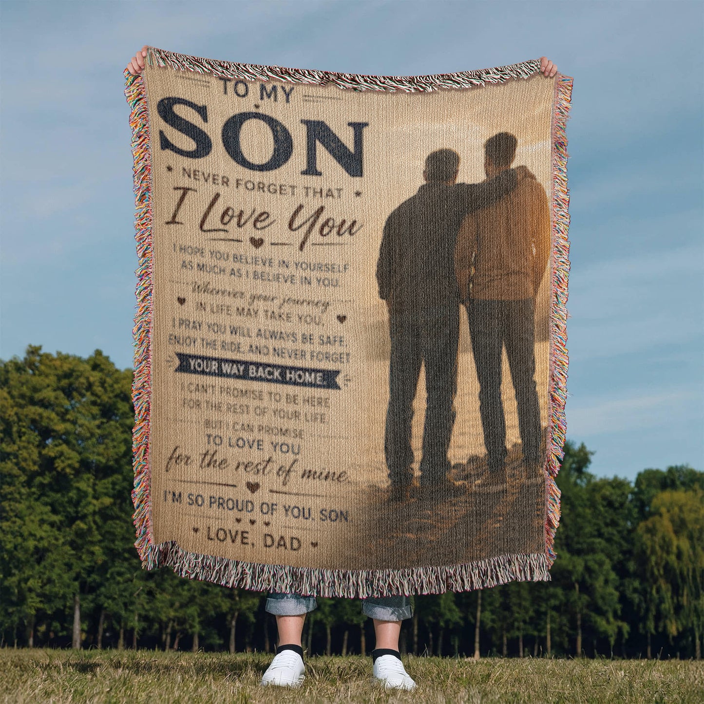To My Son From Dad Heirloom Woven Blanket – Heartfelt Father-to-Son Keepsake