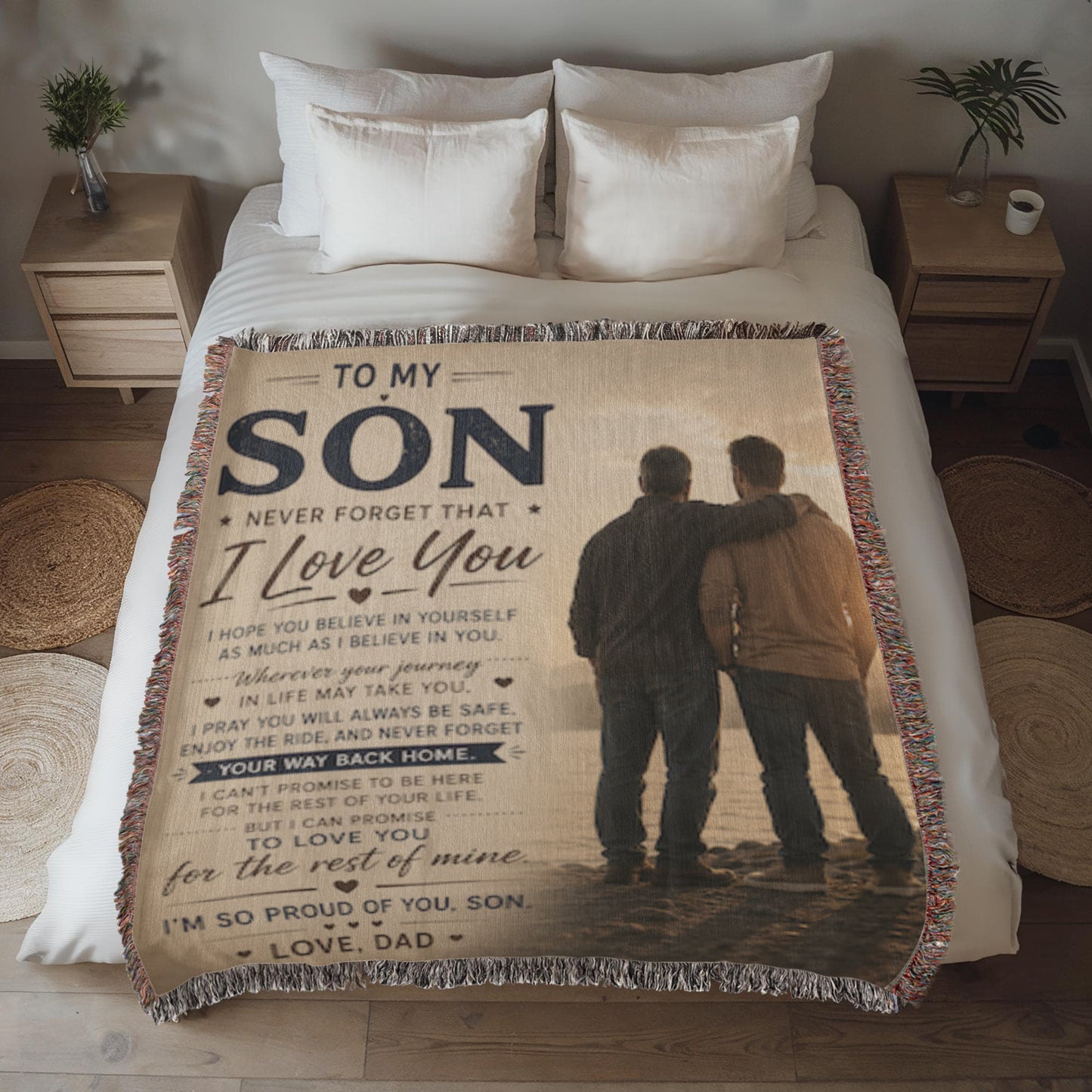 To My Son From Dad Heirloom Woven Blanket – Heartfelt Father-to-Son Keepsake