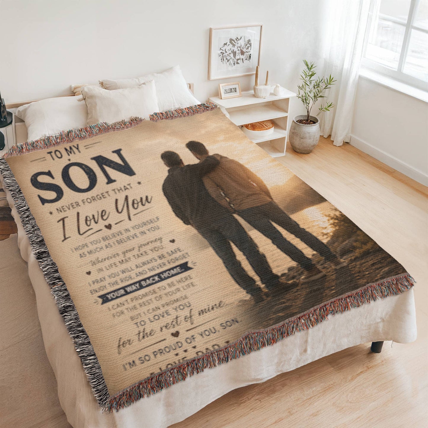 To My Son From Dad Heirloom Woven Blanket – Heartfelt Father-to-Son Keepsake