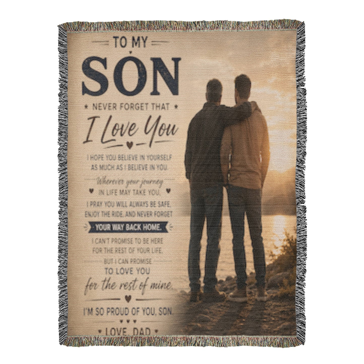 To My Son From Dad Heirloom Woven Blanket – Heartfelt Father-to-Son Keepsake