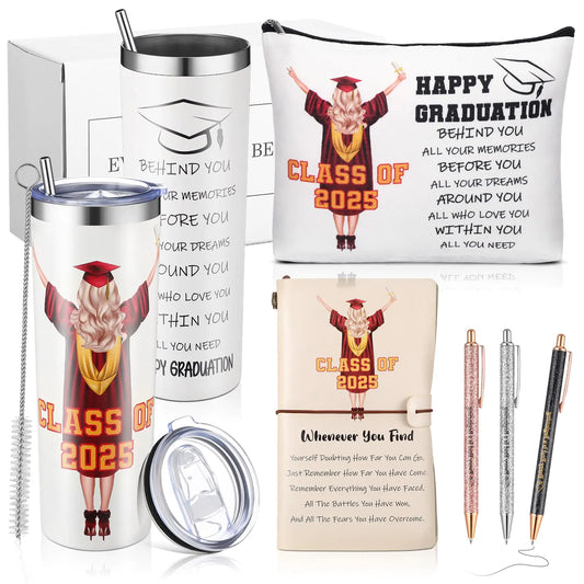 Graduation Gift Set - Cup, Bag, Journal, 3 Inspirational Pens to Memorialize the Milestone