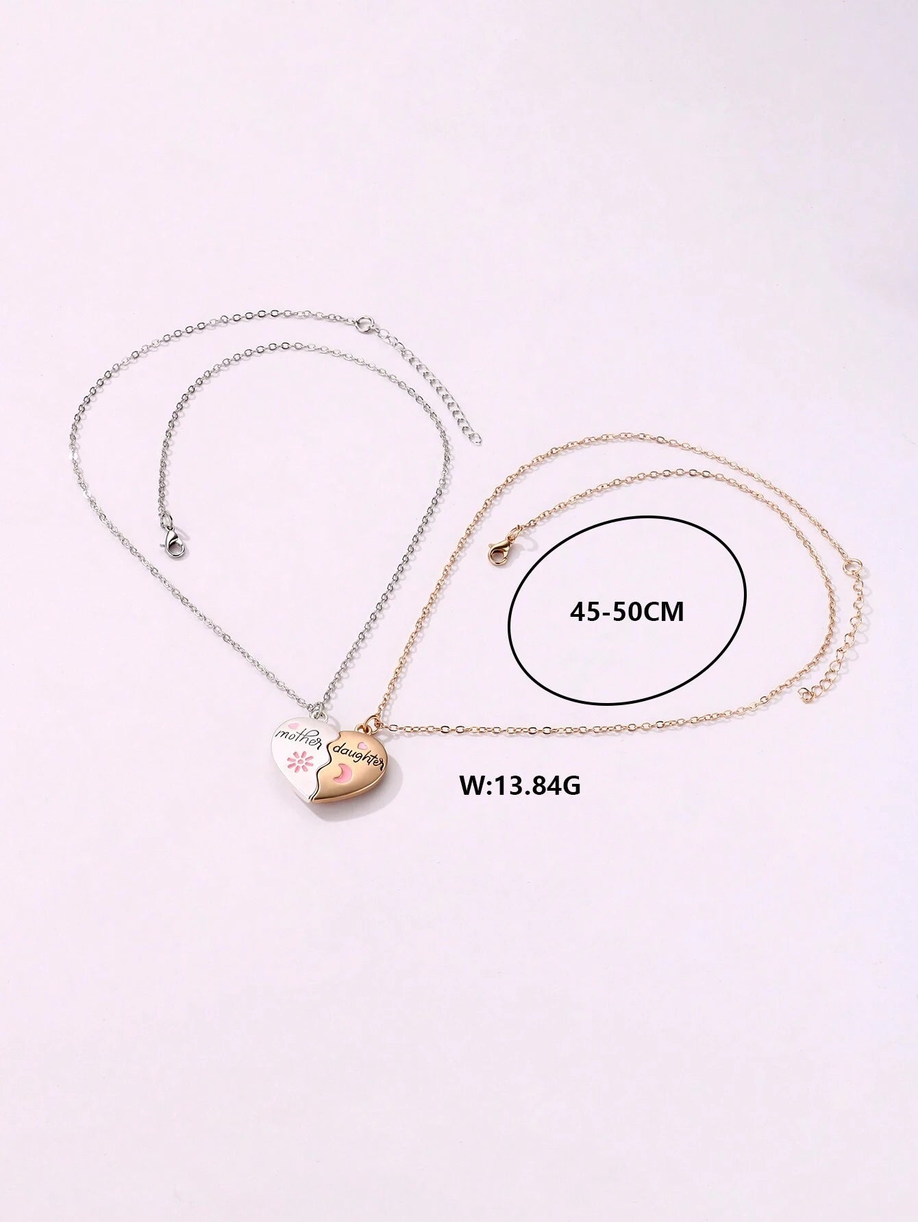 Mother Daughter Magnetic Heart Necklace Set:  Unbreakable Bond, Timeless Style